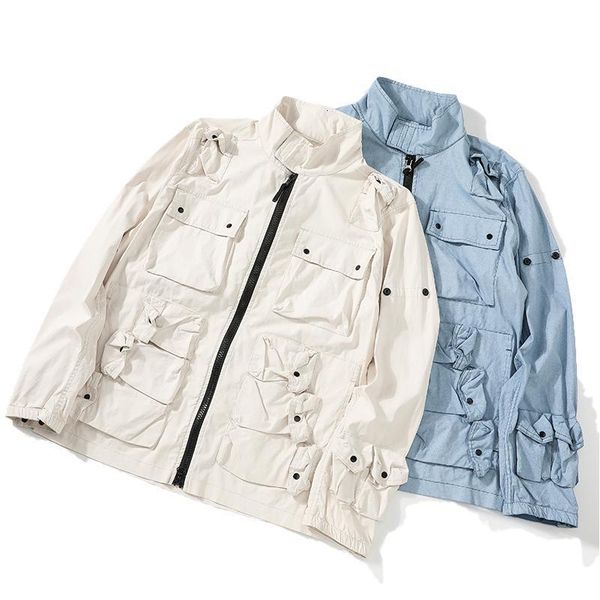 

men's jackets functional wind jacket multi-pocket zipper tooling coat spring and autumn casual 9gpl, Black;brown