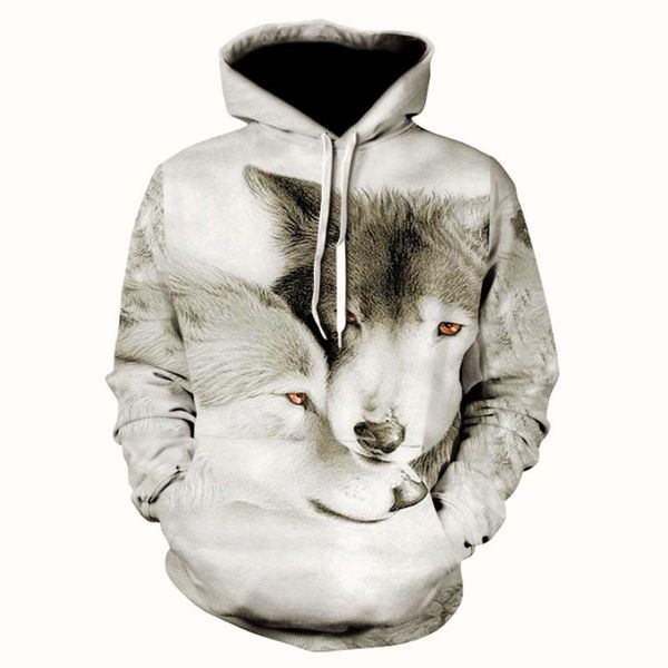 

men's hoodies & sweatshirts 3d printed wolf hooded sweater men/women spring and autumn long-sleeved pullover hoodie boys girls pocket s, Black
