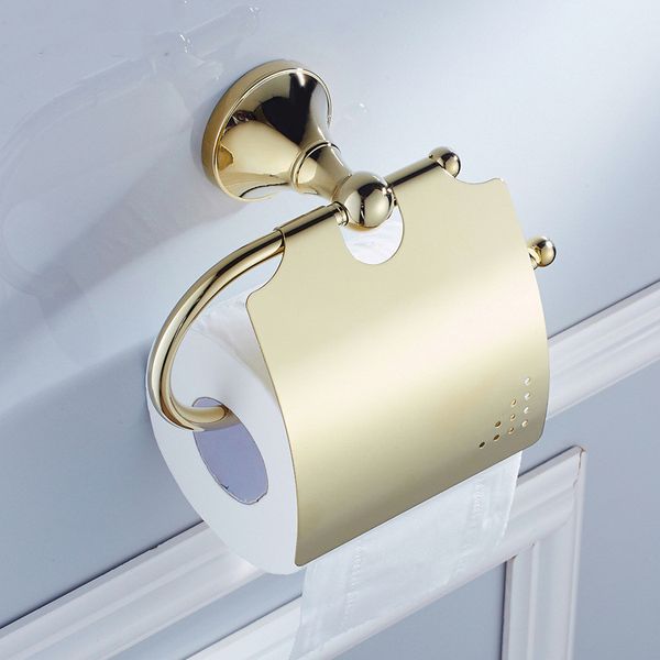 Toilettenpapierhalter zur Wandmontage, Badezimmerhalterung, Gold-Kupfer-Rollenpapierhalter