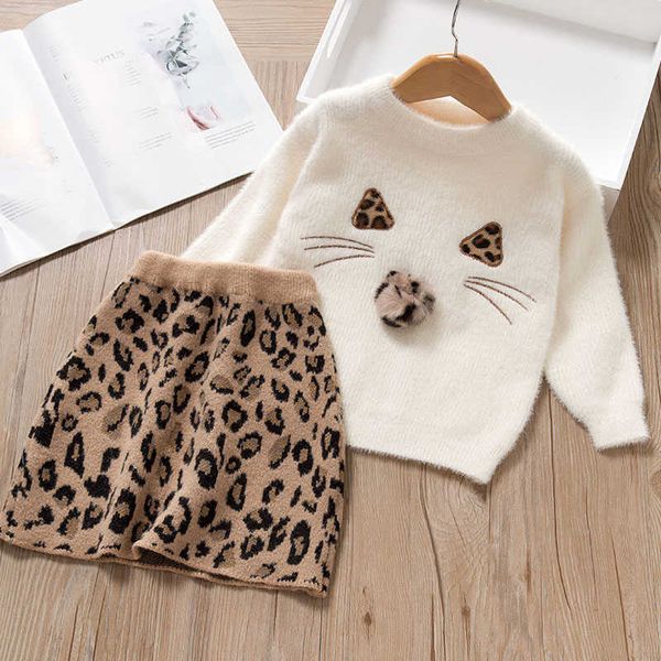 

bear leader girls clothing sets 2021 new spring kids girl casual outfits jackets coat and skirt 2pcs suits kids clothing 2 6y y0909, White