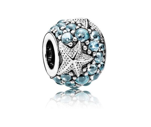 

fits pandora bracelets 20pcs blue starfish crystal silver charms beads fits pandora charms bracelet necklace for jewelry making 925 sterling, Black