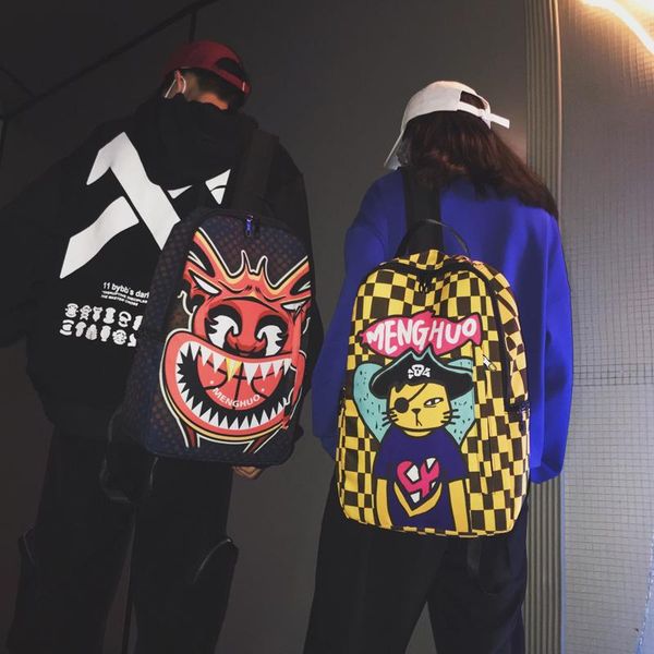 

backpack men's fashion trend super ability printing ladies student bag large capacity travel