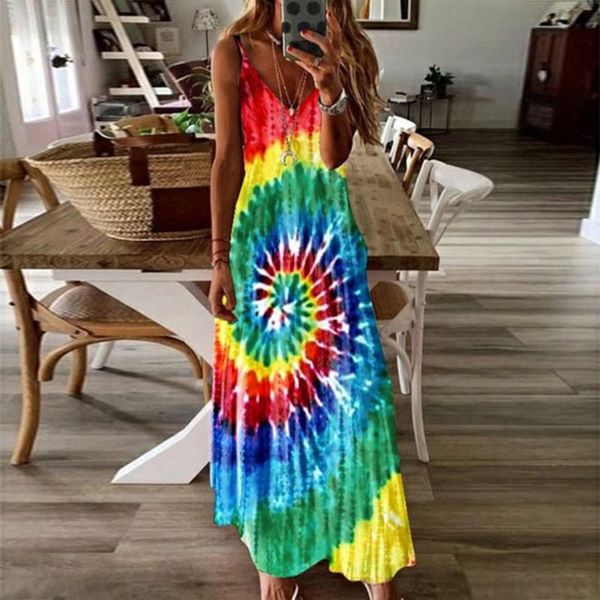 

casual dresses colorful paisley maxi dress women summer beach vacation elegant spaghetti strap v-neck long outwear sundress vestido, Black;gray