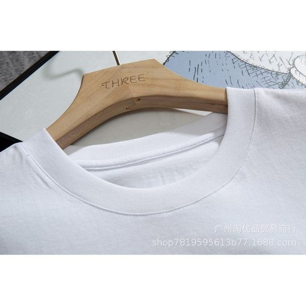 

g 2021 tide brand cattle cartoon animation series digital direct jet high definition printing short sleeve t-s, White;black