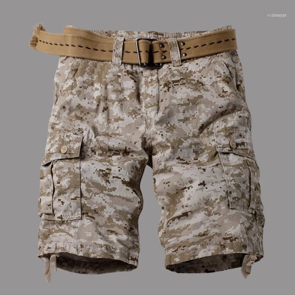 

men's shorts mixcubic 2021 summer korean style camouflage cargo men loose washing tooling for 29-401, White;black