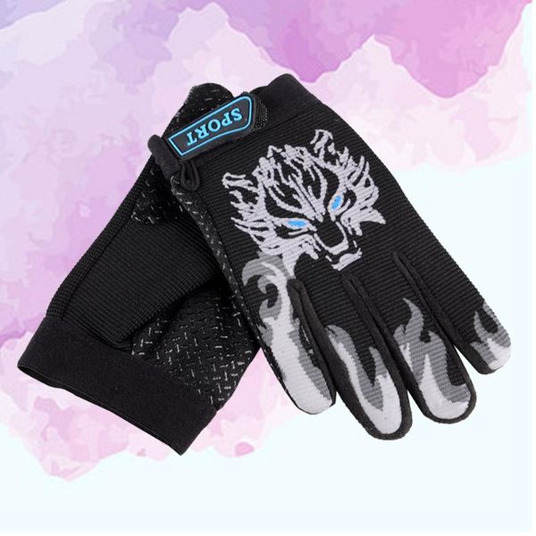 

cycling gloves kids fitness mountain bike riding outdoor gym size (black)