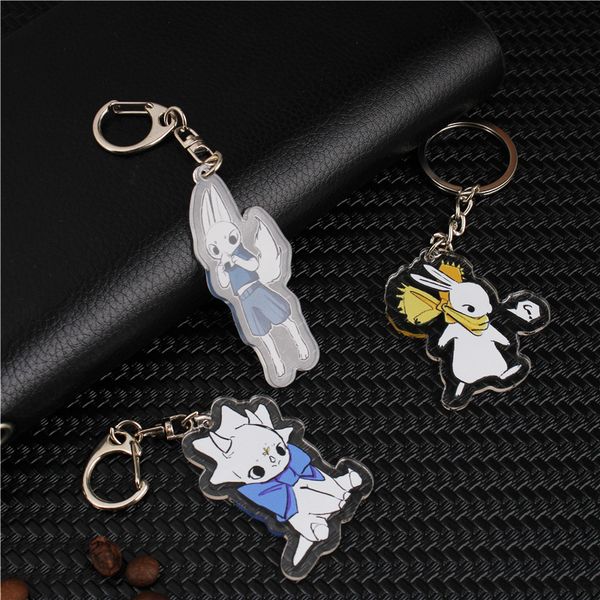 

key ring gift plastic key double side acrylic pendant transparent acrylic, Silver