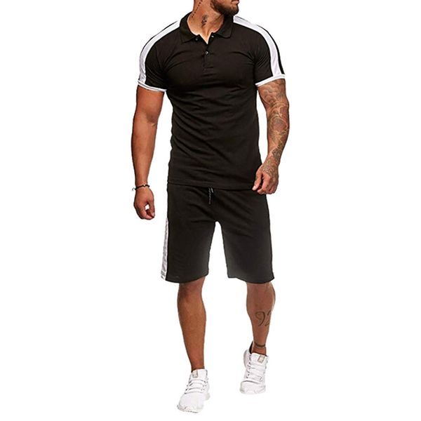 

men tracksuits short sleeve summer eu size male fitness sets workout shorts sweaty young man casual sportswear, Gray