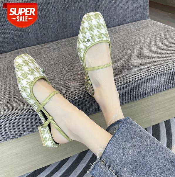 

small fresh sandals female low-heeled square toe retro shoes fairy style baotou word buckle #eq0f, Black
