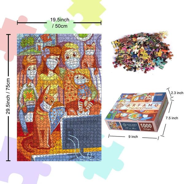 

imported decompression educational toys 1000 pieces cmyk rainbow gradient color puzzle hell puzzle