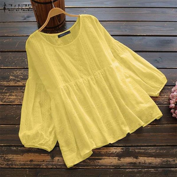 

women's blouses & shirts 2022 autumn cotton linen shirt women long sleeve embroidery lace patchwork hollow blouse tunic blusas p, White
