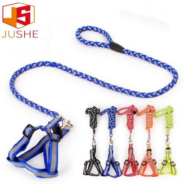 

dog collars & leashes pet product harness leash breast strap reflective braided