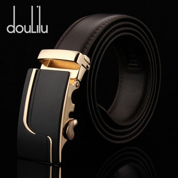 

belts for men male strap 100% good cowskin genuine luxury leather men's metal automatic buckle vintage belt, Black;brown