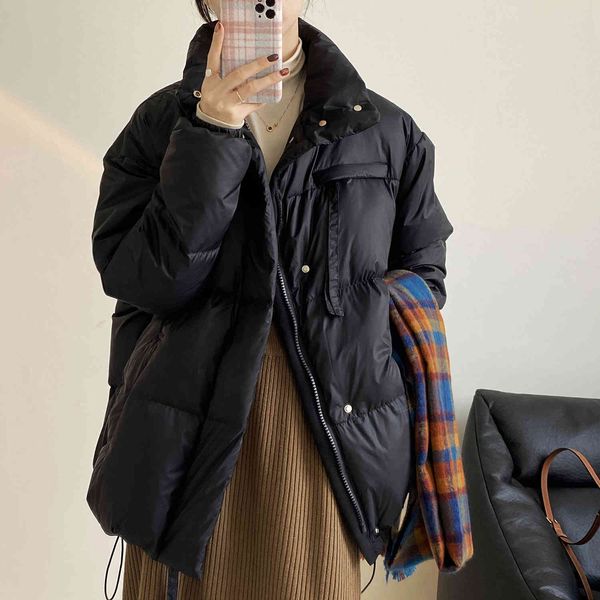 

women's down & parkas goal female white duck winter long sleeve short jacket, Black