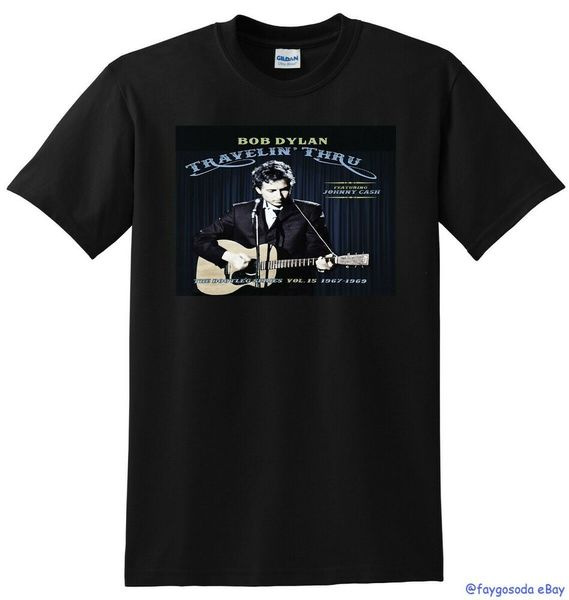 

bob dylan t shirt travelin thru 1967-1969 bootleg series small medium large xl, White;black