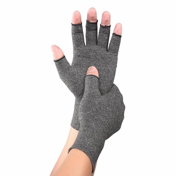 

wrist support worthwhile 1 pair compression arthritis gloves cotton joint pain relief hand brace women men therapy wristband, Black;red