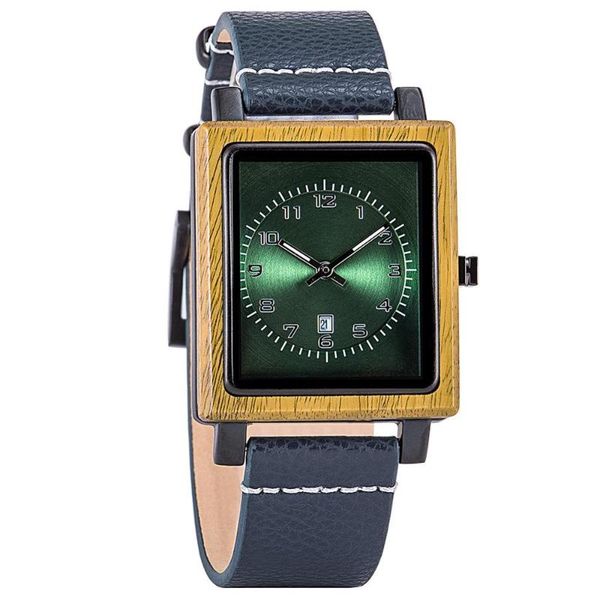 

wristwatches bobo bird 2021 men wooden watches for women quartz square dial wistwatches genuine leather band, Slivery;brown