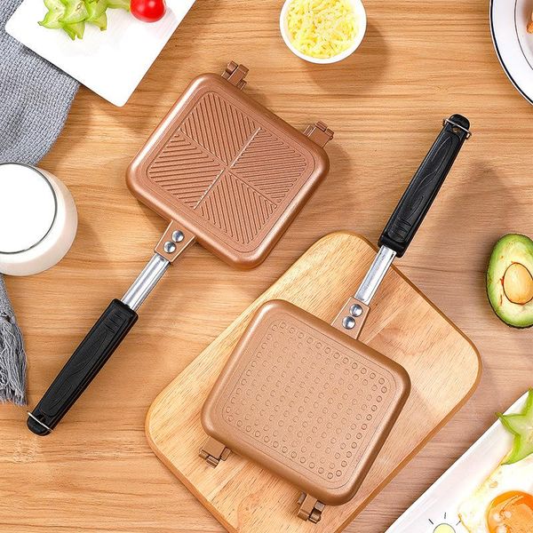 

gas type sandwich bread mold double side frying pan toast baking non stick durable pans