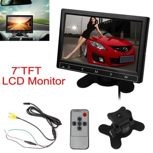 

car video 7 inch 800 x 480 resolution rgb digital display 2 input rear view vcr monitor