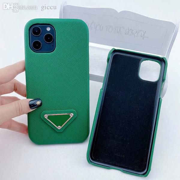 

Fashion Designer Phone Cases for iphone 13 13pro 12 12Pro Max 11 11pro XS XR XsMax 7 8 plus High Quality Luxury Leather Hard Shell Cellphone Cover, Green