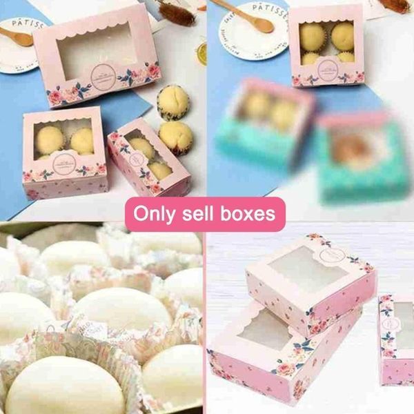 Principal de presente 10pcs Cupcake Pin Boxes para 2/6/6/8 xícara para festa de casamento de bolo case c7d5