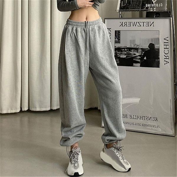 

women's pants & capris women black jogging sweatpants for baggy sports gray jogger high waist sweat casual trousers female, Black;white