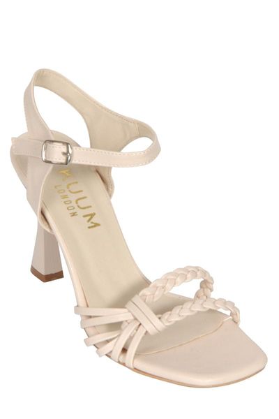 

sandals women's beige mesh detailed heels 6806, Black