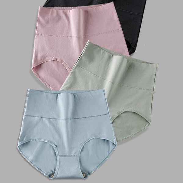 

plus size xxxl new 50-ply cotton high-waist panties women postpartum belly hips briefs breathable abdomen female underwear, Black;pink