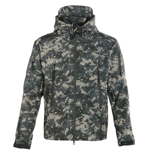 

men's army fans military tactical jacket waterproof softshell hoody camping coat cargoes, Black;green