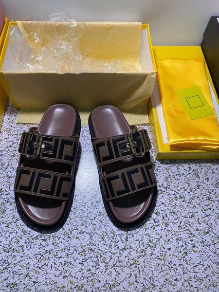 

fendyity fashion women men sandal luxury designer lady canvas leather slides 35-45