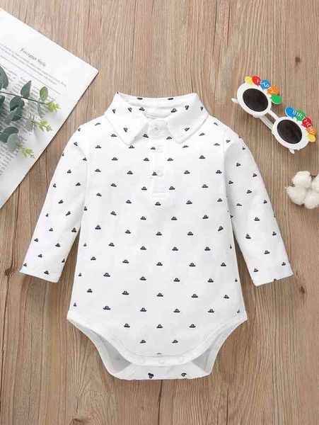 

baby graphic print polo neck bodysuit she, Blue