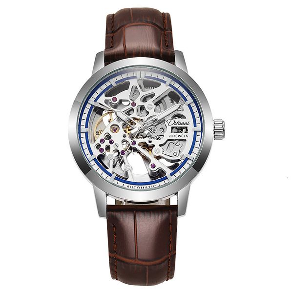 

fire luxury watches waterproof men mechanical skeleton fashion montre automatique poison, Slivery;brown