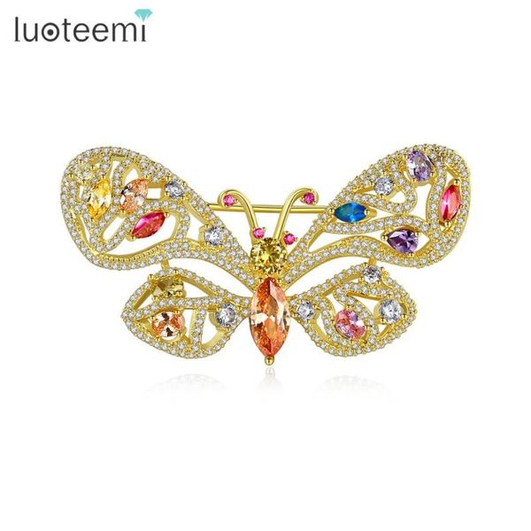 

pins, brooches luoteemi large luxury butterfly for women bridal wedding party insects banquet bouquet brooch christmas gifts, Gray