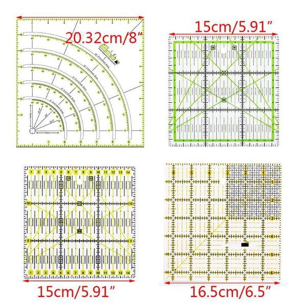

sewing notions & tools multifunction acrylic patchwork drawing ruler quilting measuring, Black