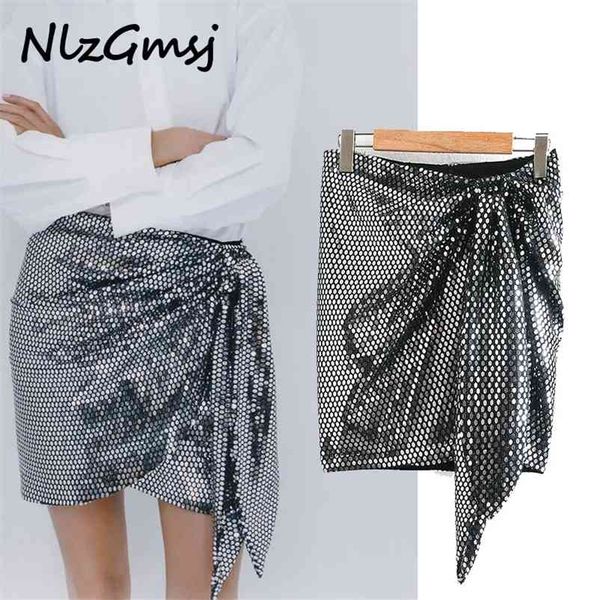

skirt sequin mini winter knot shiny glitter high waist ladies vintage christmas 210628, Black