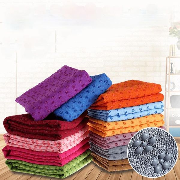

yoga mat non-slip towel pvc particles plum blossom dots to absorb sweat available in multiple colors fitness acces blankets