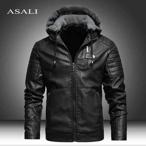 

winter new ets coat motorcylce casual fce thicken motorcycle pu et biker warm leather men brand clothing, Black