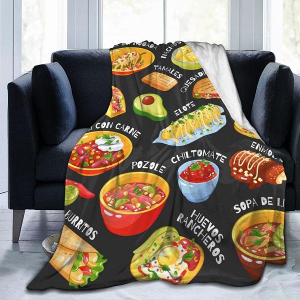 

blankets soft warm flannel blanket mexican food travel portable winter throw thin bed sofa