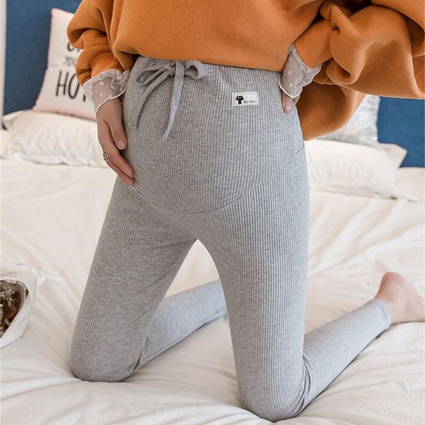

autumn winter warm cotton yoga leggings maternity knitted grey women pants pregnancy gym casual high waist capris mujer outfits, White;red