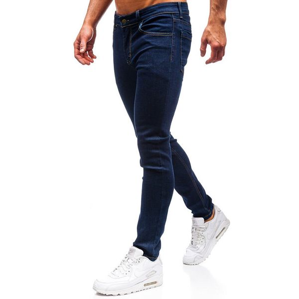 

2021 large four seasons washed straight jeans pants men's, Blue