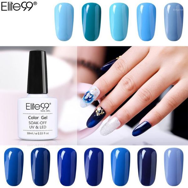 

elite99 10ml blue series gel nail polish soak off varnish semi permanent color art lacquer manicure1, Red;pink