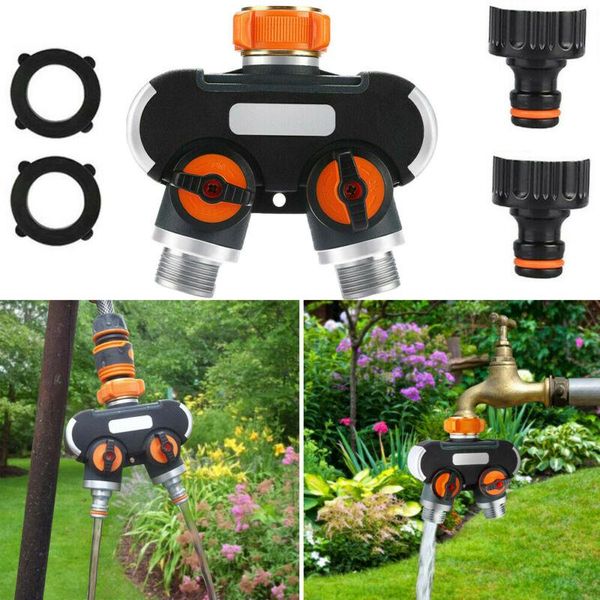 

watering equipments hose splitter 2 way rubberized tap connectors water distributor garden