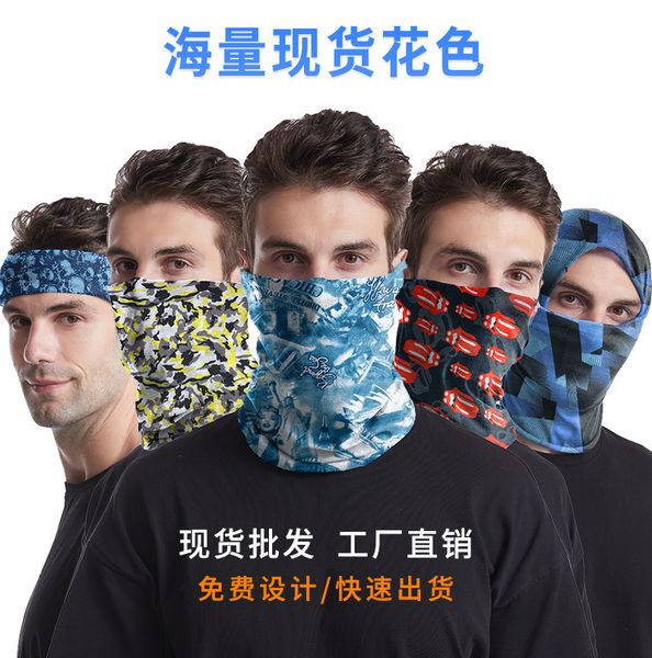 

color printed headscarf summer versatile outdoor seamls magic sports sunscreen mask