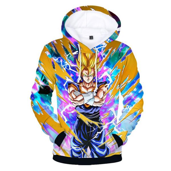 

men's hoodies & sweatshirts 2 to 14 years old kids anime print hoodie men/women 3d brand sweatshirt z child goku pocket fashion streetw, Black