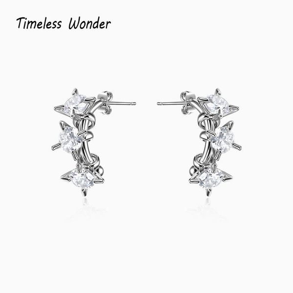 

stud timeless wonder shiny zirconia small geo earrings for women designer jewelry gothic aretes de mujer ins egirl cute 4599, Golden;silver