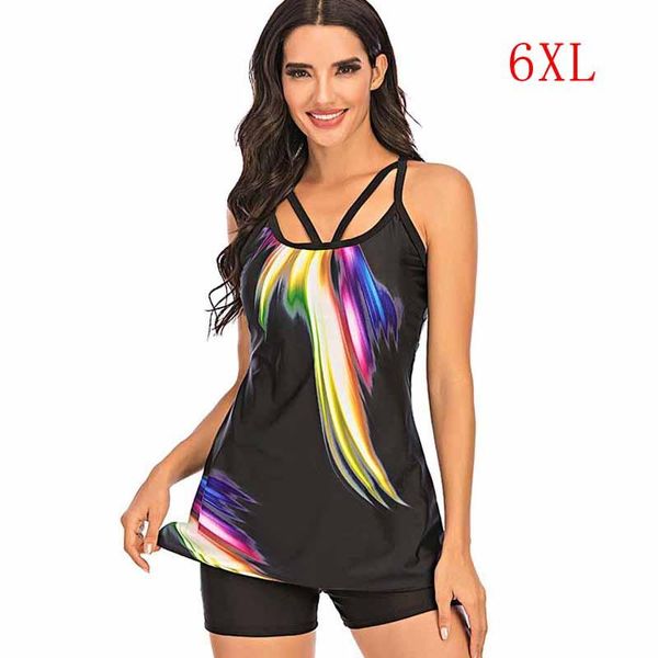 

women backless tankini swimwear plus size 6xl beach female bathing suit fashion shorts swimming one-piece suits