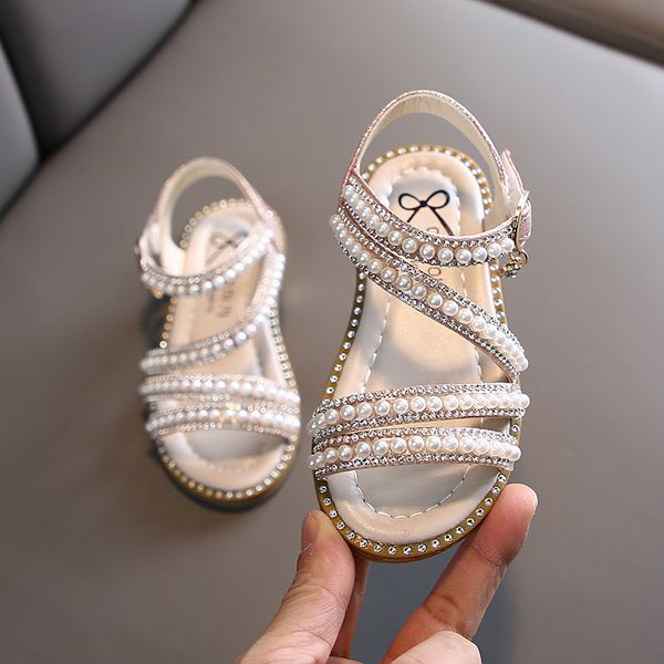 

girl sandals summer fashion kids baby girls bling rhinestone princess single sandals for little big girls shoes, Black;red