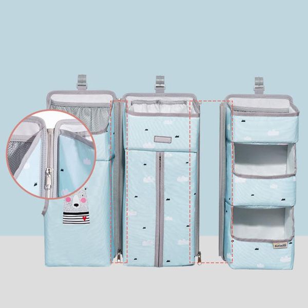 

detachable hanging storage bag large capacity care organizer bedside infant nursing cradle diaper for bedroom closet bedding sets