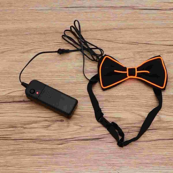 

bow ties orange flashing tie led glowing luminous collar performance party dress supplies without battery, Black;gray