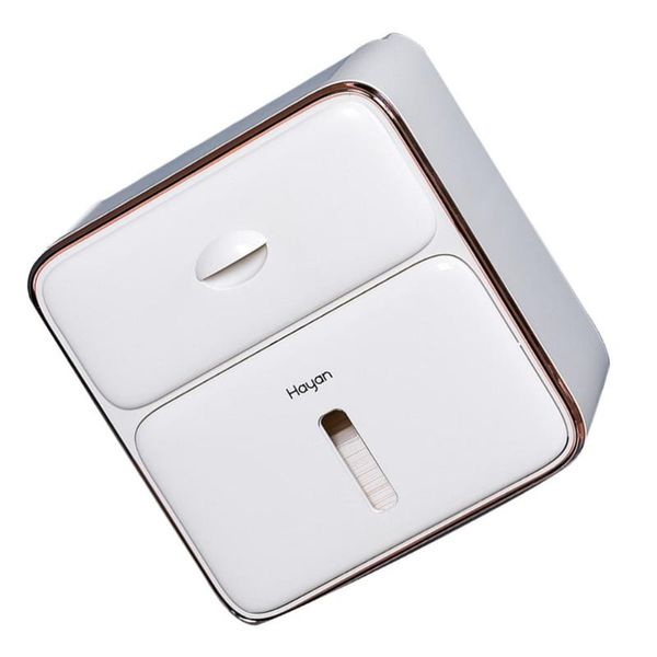 

tissue boxes & napkins 1pc bathroom roll paper box drawer type case accessory (white)